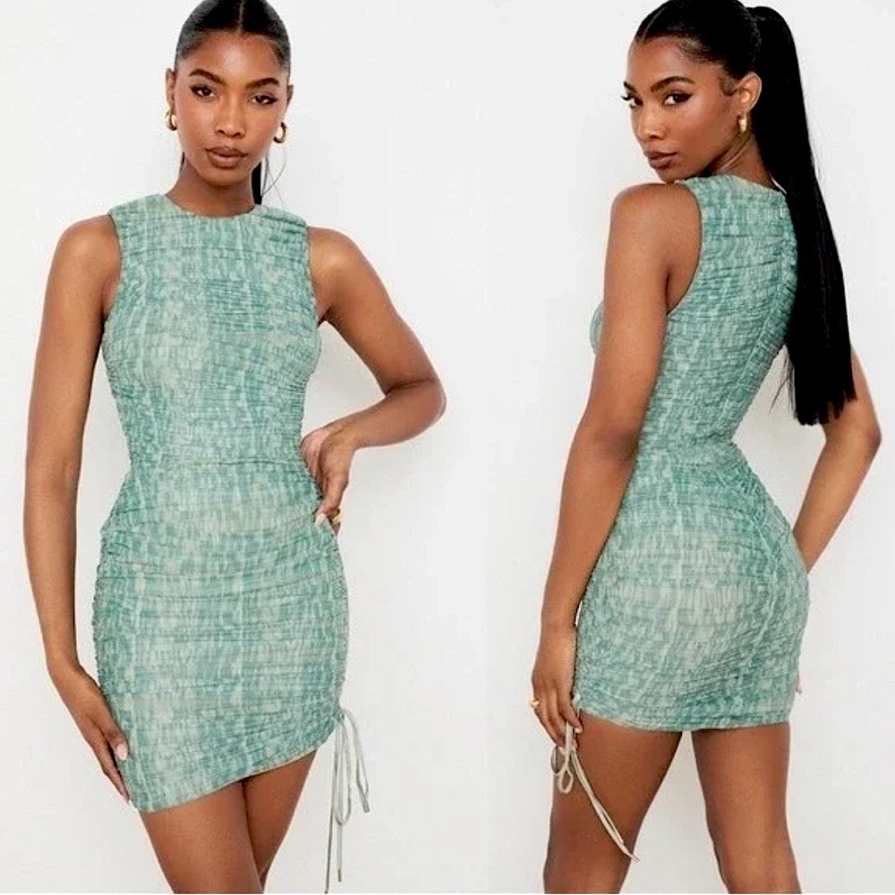 House of CB 'Chelsea' Ivy Ruched Mesh Mini Dress